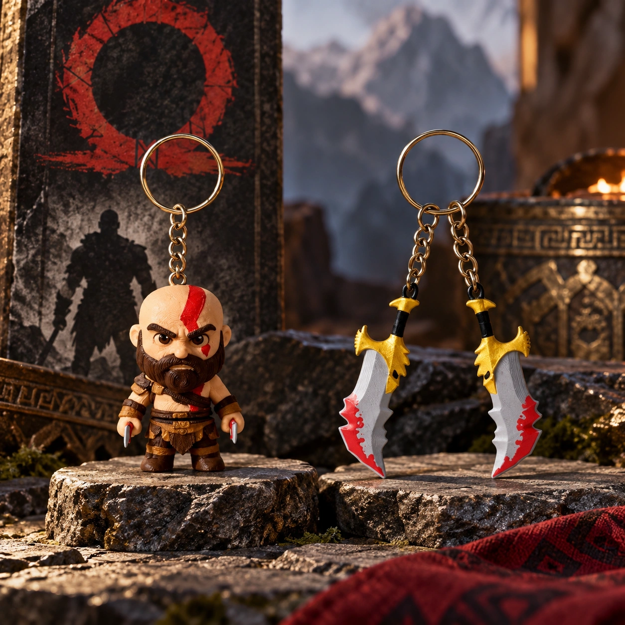combo kratos & blades of chaos flexi keychain combo kratos & blades of chaos flexi keychain