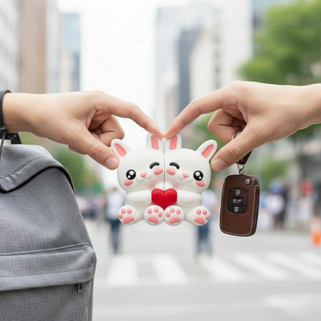 bunny love duo | magnetic couple keychain bunny love duo | magnetic couple keychain