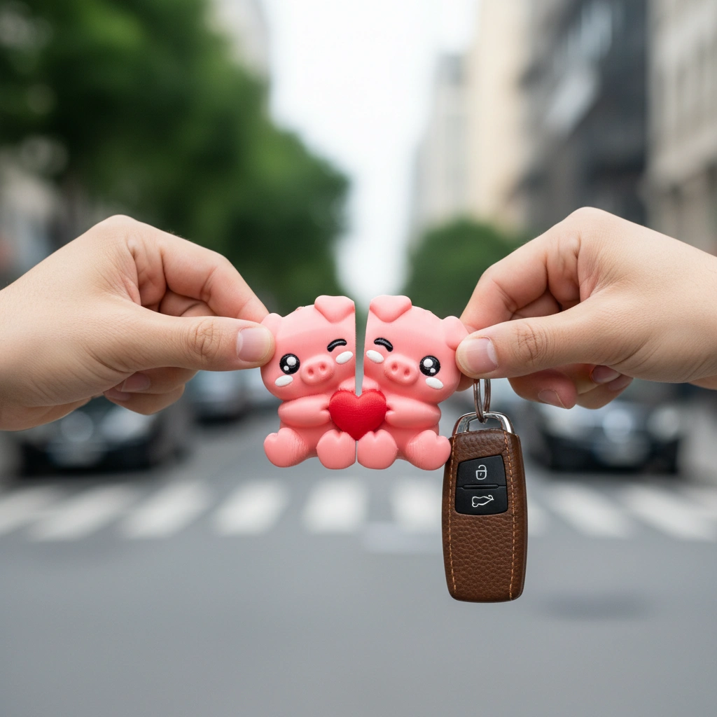 piggy love duo | magnetic couple keychain piggy love duo | magnetic couple keychain